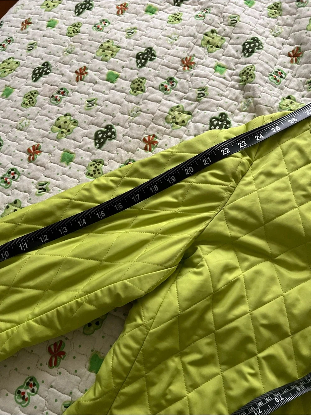 Burberry Quilted Lime Green Jacket with Plaid Lining